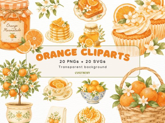 Download Orange Watercolor Cliparts Mediterranean - Orange Collection