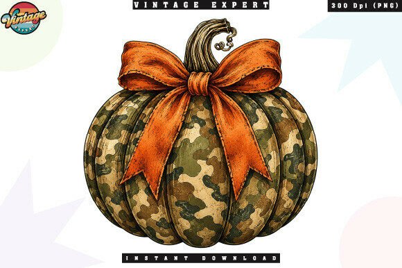 Download Camo Pumpkin Orange Bow PNG - Orange Collection