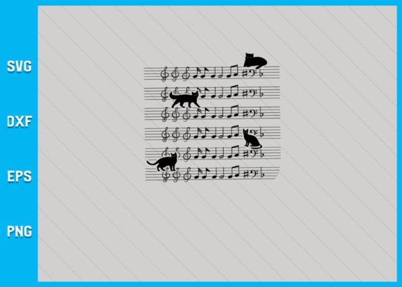 Download Cute Cat Kitty Playing Music Note Clef - Clef Collection