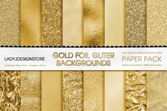 Download Gold Foil Glitter Digital Paper - Gold Collection