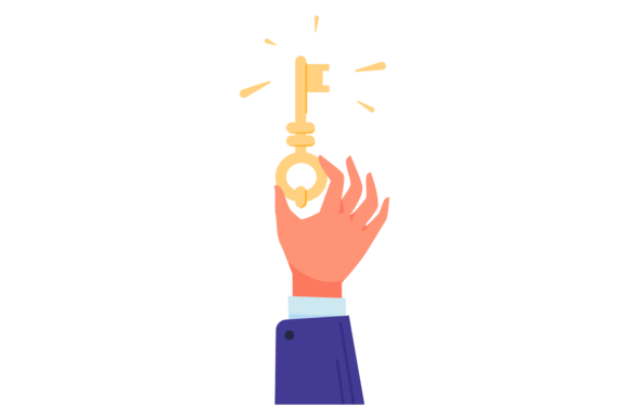 Download Golden Key in Human Hand. Achievement Ic - Gold Collection
