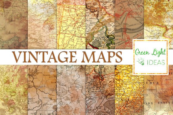 Download Vintage Maps Digital Papers, World Maps - Maps Collection