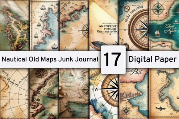 Download Nautical Old Maps Junk Journal Pages - Maps Collection